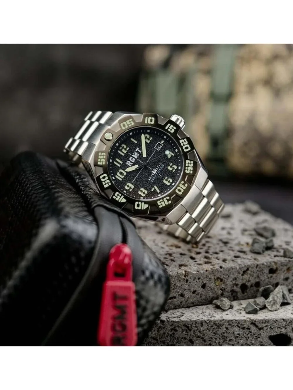 NWT Rgmt Field Master Black Dial Men's Watch